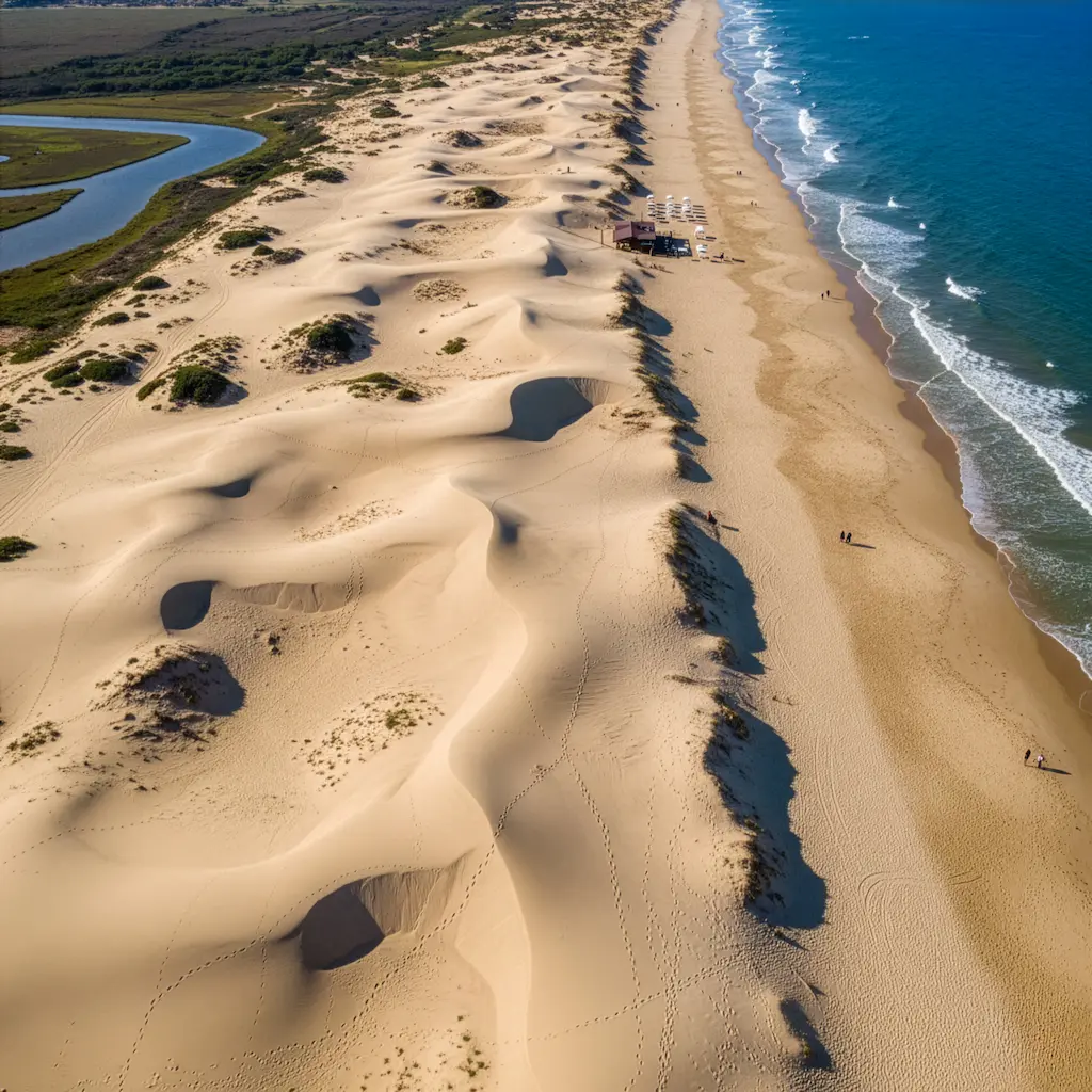 Natural dune beach at Praia do Ancão in the Algarve
