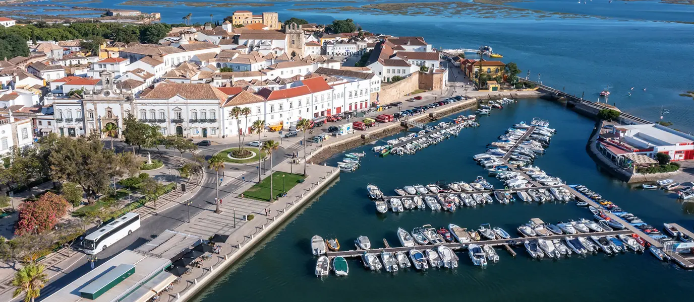 Faro Marina in the Ria Formosa Algarve offering calm waters and authentic coastal scenery