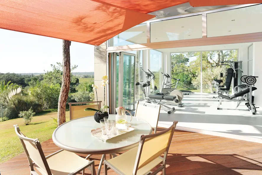 Private home gym inside Casa Estrela luxury villa Algarve