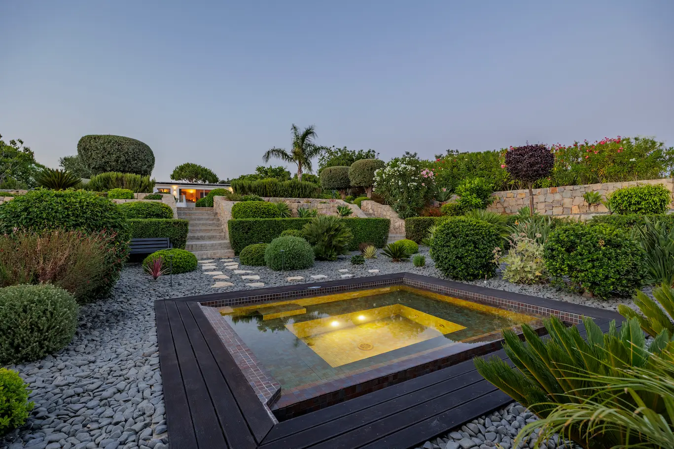 Private outdoor jacuzzi terrace with panoramic views at Casa Harmonia villa Algarve