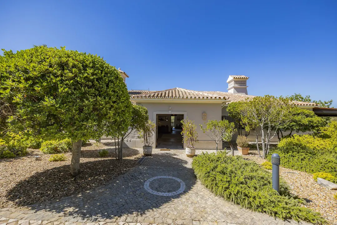 Exterior view of Villa Alegria luxury villa surrounded by Algarve countryside landscape