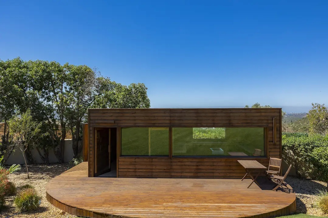 Private wellness sauna inside Villa Alegria luxury villa Algarve