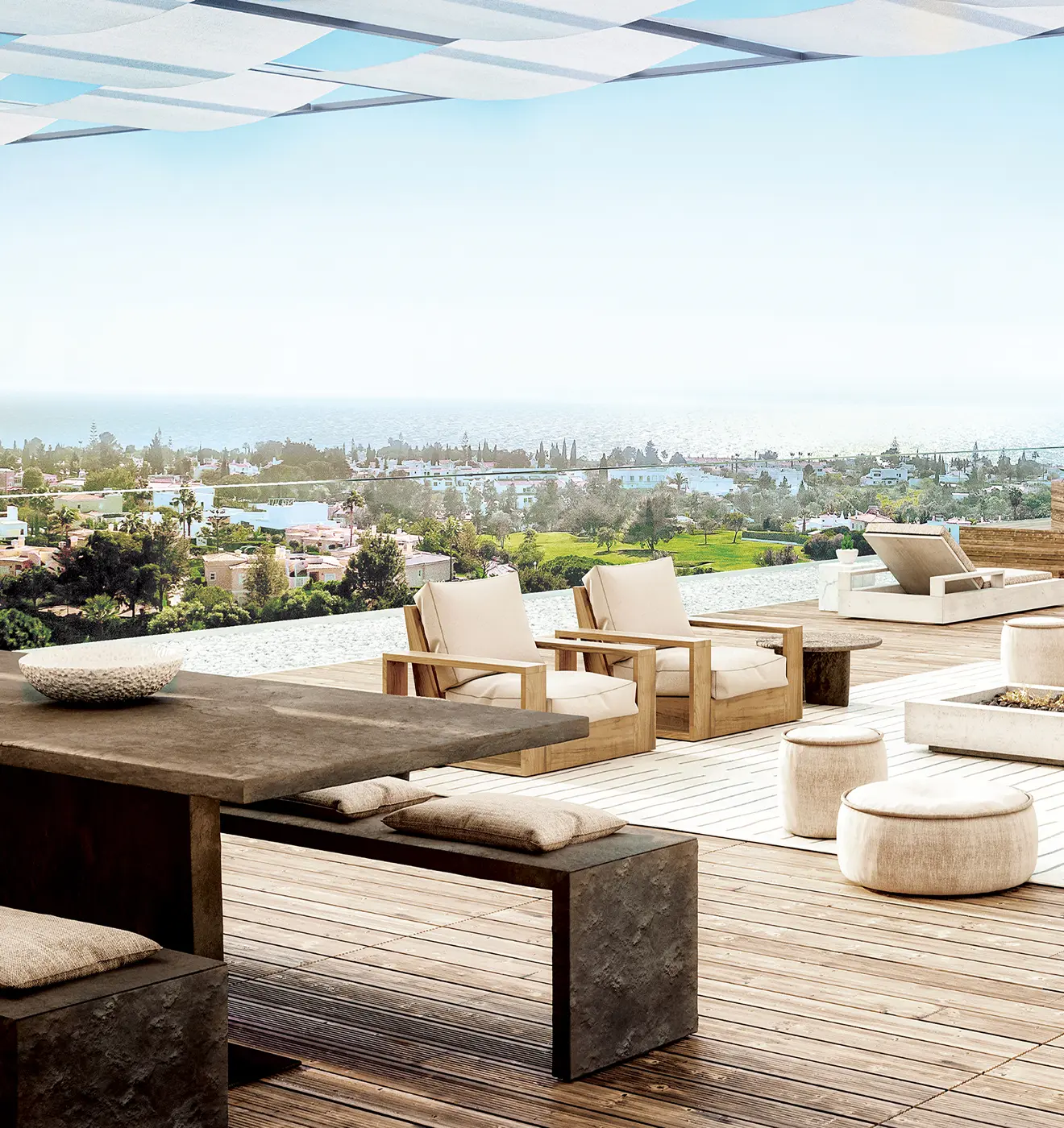 Sky Bar at Nomad Bay with panoramic coastline views in Carvoeiro Algarve