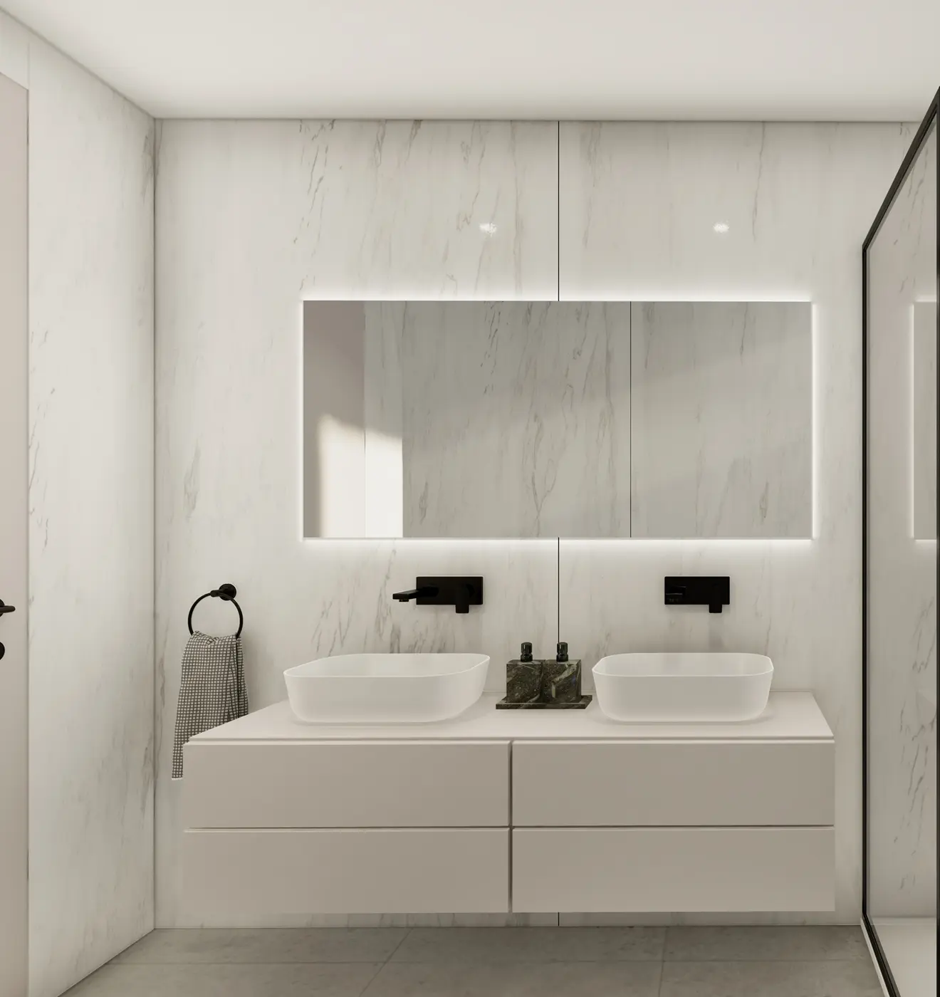 Luxury bathroom interior at Quinta Heights wellness apartments